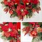 Red Poinsettia Wreath – 22" Handcrafted Christmas Décor - Final sale / Non-returnable and Non-refundable